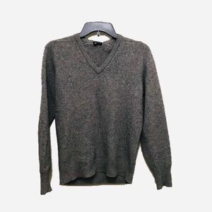 Harrod’s Vintage Grey Pure Cashmere V-Neck Sweater